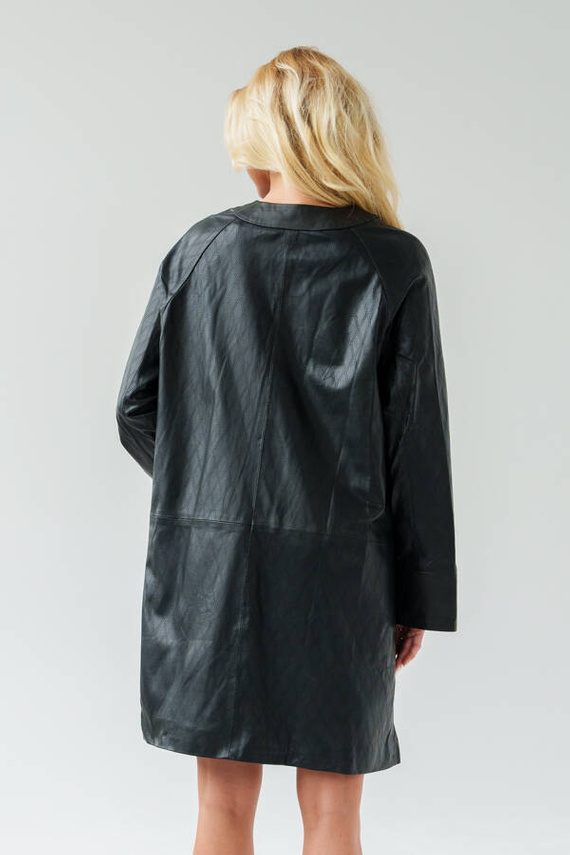 Czarny płaszcz skórzany Jasmine