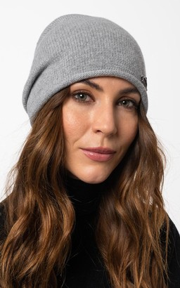 Szara czapka z wełny merino z dodatkiem kaszmiru