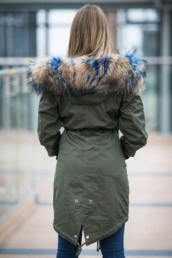 Obszycie na kaptur z naturalnego futra z jenota.