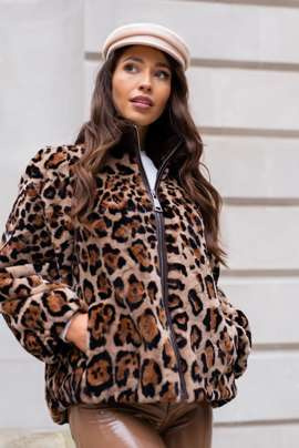 Futro z norki w panterkę