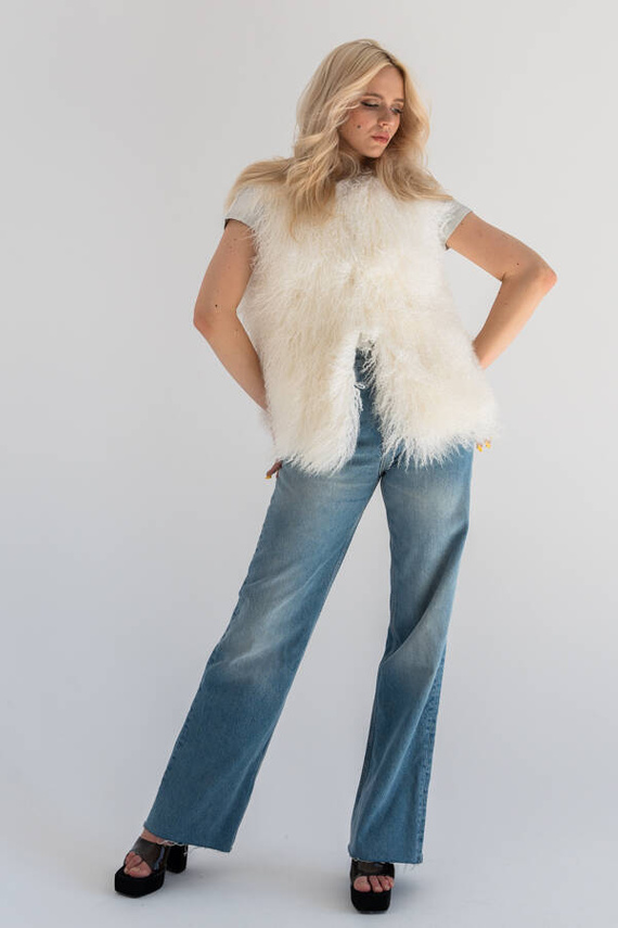 Kremowa kamizelka z lamy