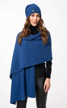 Komplet z wełny merino szal oraz czapka