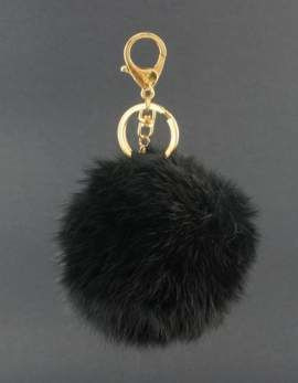 Brelok z naturalnego futra królika.
