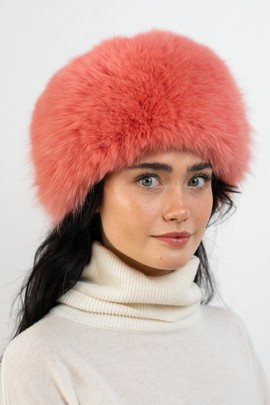 Toczek damski z naturalnego futra lisa