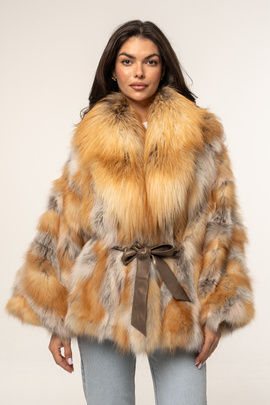 Ekskluzywne rude futro z naturalnego lisa