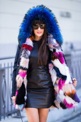 Futrzane obszycie na kaptur z naturalnego futra jenota.