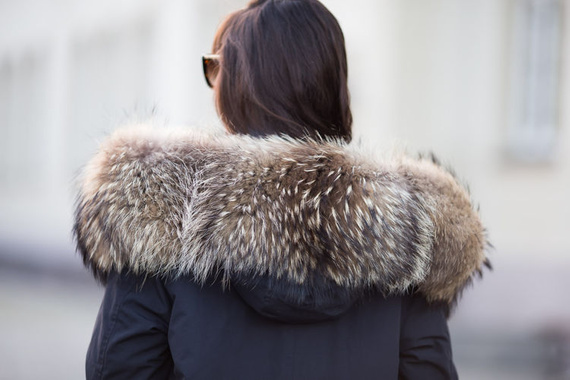 Futrzane obszycie na kaptur z naturalnego futra jenota