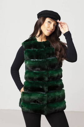 Futrzana kamizelka z farbowanych szynszyli