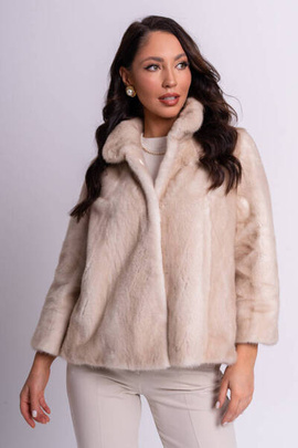 Beżowe futro z norek