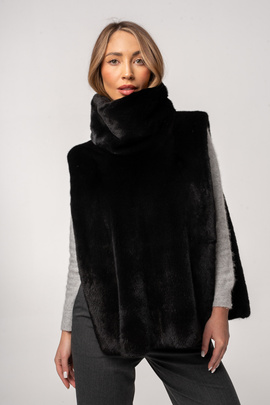 Futrzany golf z naturalnej norki kolor czarny