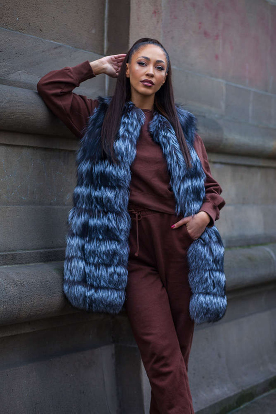 Kamizelka z naturalnego futra lisa srebrnego