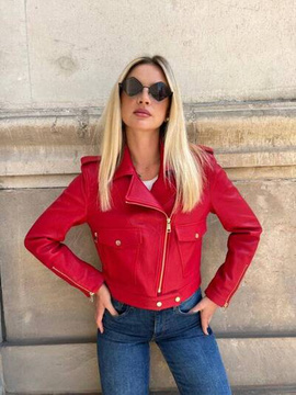 Czerwona skórzana ramoneska edycja limitowana