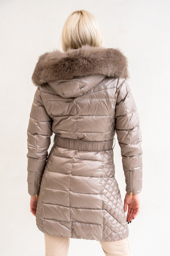 Beżowa kurtka puchowa Beam Belt 