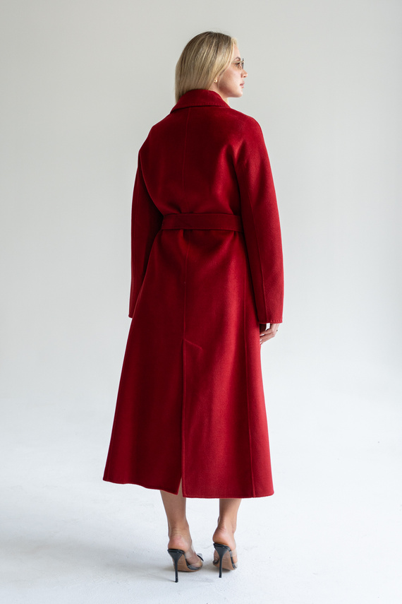 Kaszmirowy płaszcz z jedwabiem w kolorze czerwieni