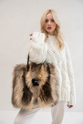 Torebka z naturalnego futra jenota