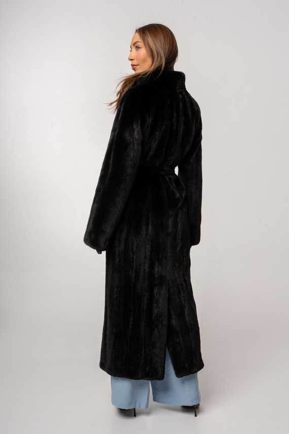  Długie czarne futro z norek Blackglama 