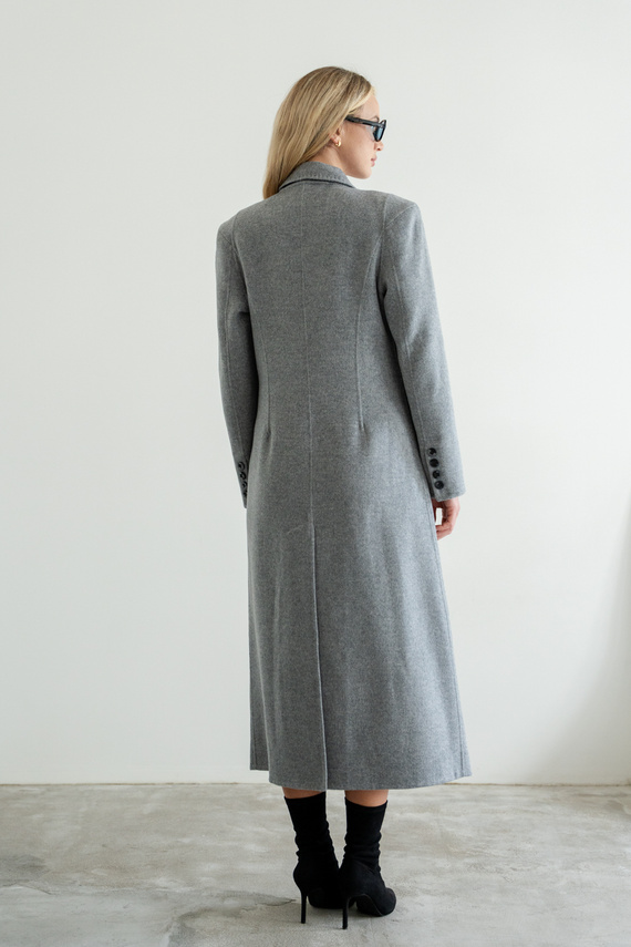 Kaszmirowy płaszcz z jedwabiem w kolorze szarym