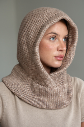 Beżowa kominiarka Balaclava z wełny merino