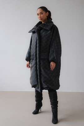 Grafitowa włoska kurtka żakardowa marki Flo&Clo