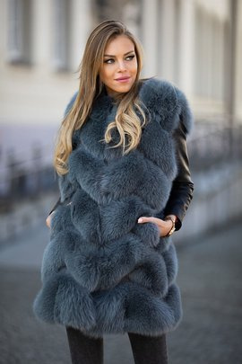 Futrzana kamizelka z naturalnego futra lisa