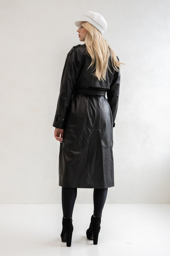 Czarny płaszcz skórzany Paradise