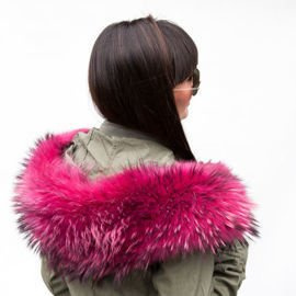 Futrzane obszycie na kaptur z naturalnego futra jenota