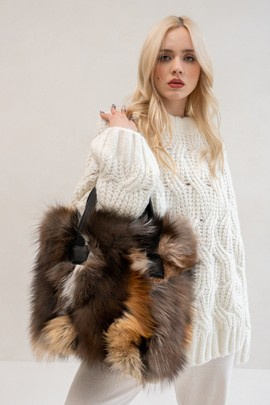 Torebka z naturalnego futra lisa