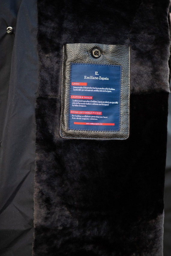 Płaszcz/kurtka męska ocieplna kożuchem.