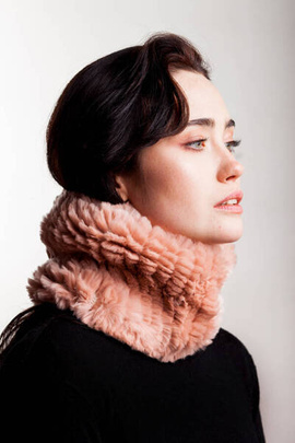 Morelowy komin z naturalnego futra szynszylorexa