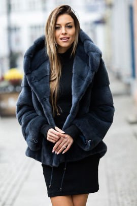 Futro z norek naturalnych - grzbiety.