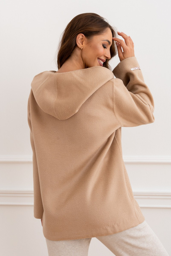 Kamelowa kurtka z włoskiego kaszmiru Loro Piana