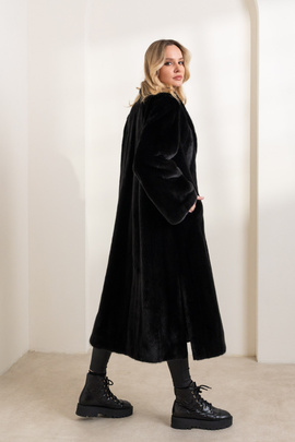 Długie futro z norek naturalnych Blackglama