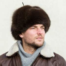 Papacha futrzana z naturalnego futra lisa