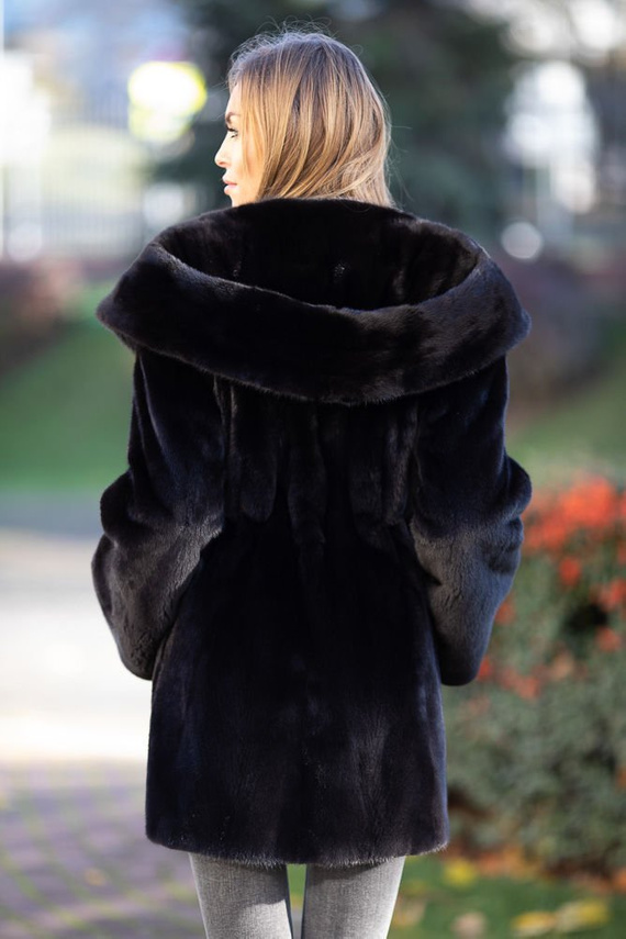 Futro z norek naturalnych - grzbiety Blackglama