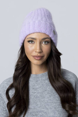 Liliowa czapka z moheru