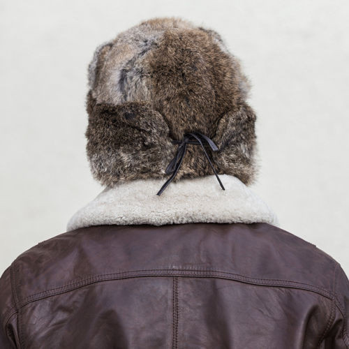 Męska czapka futrzana z naturalnego futra królika- papacha