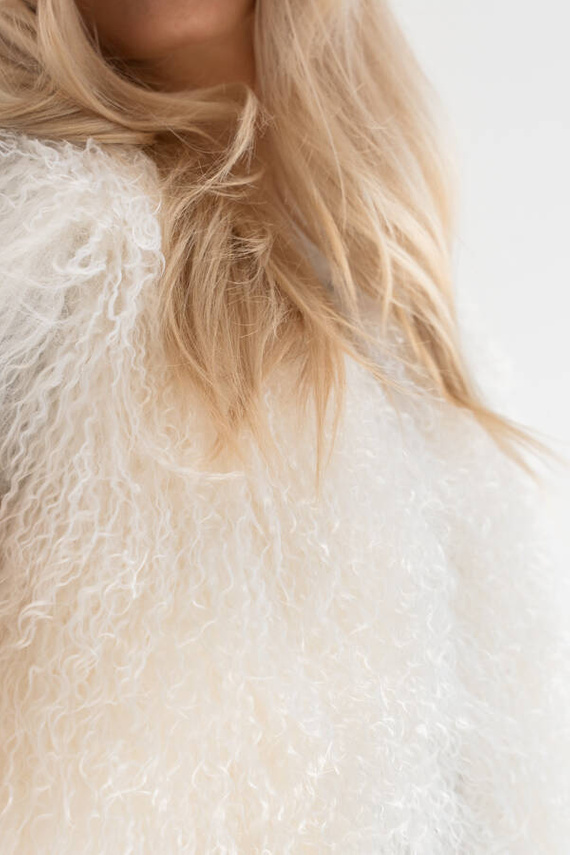 Kremowa kamizelka z lamy