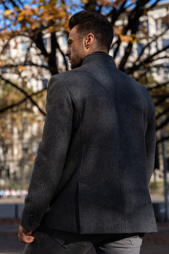 Wełniana kurtka męska w kolorze szarości