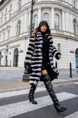 Czarno-szare futro z królika szynszylorexa