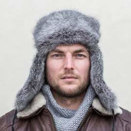 Męska papacha z futra królika