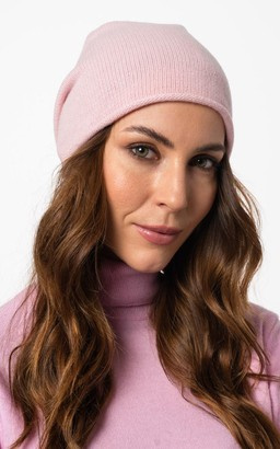 Jasno różowa czapka z wełny merino z dodatkiem kaszmiru