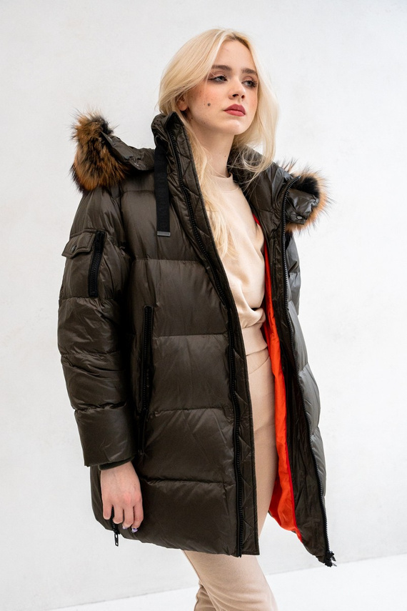 Puchowa kurtka Miracle w kolorze khaki 