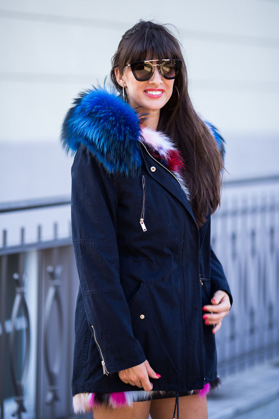 Futrzane obszycie na kaptur z naturalnego futra jenota.