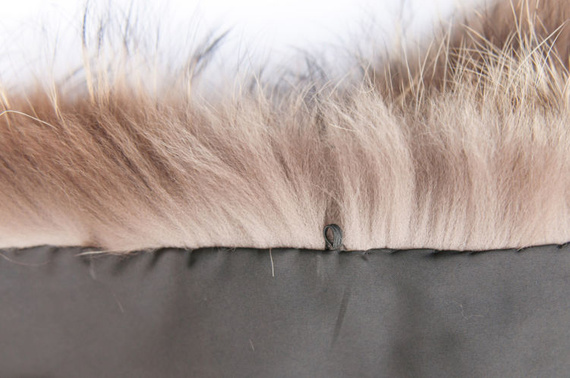 Futrzane obszycie na kaptur z naturalnego futra jenota