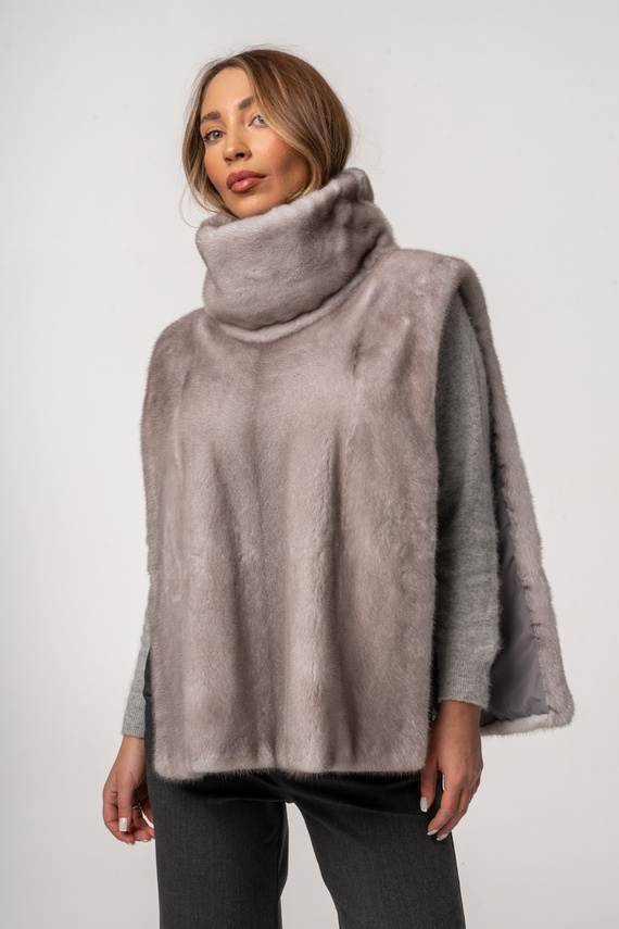 Futrzany golf z naturalnej norki kolor ICE