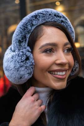 Szare nauszniki futrzane