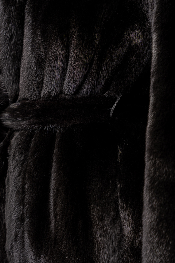  Długie czarne futro z norek Blackglama 