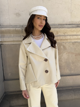 Kremowy żakiet Jolie ze skóry