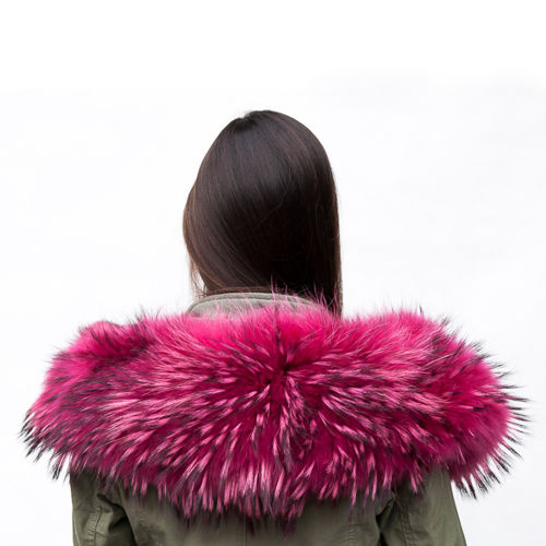 Futrzane obszycie na kaptur z naturalnego futra jenota