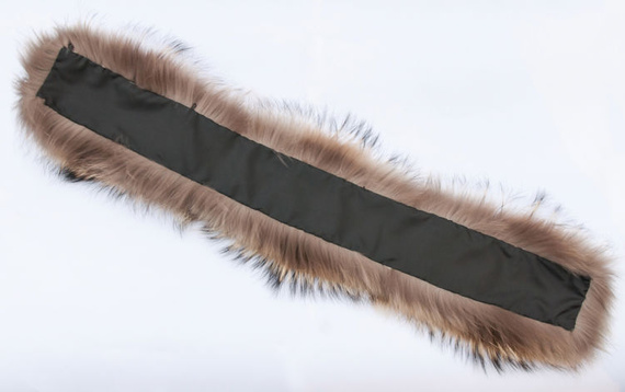 Futrzane obszycie na kaptur z naturalnego futra jenota